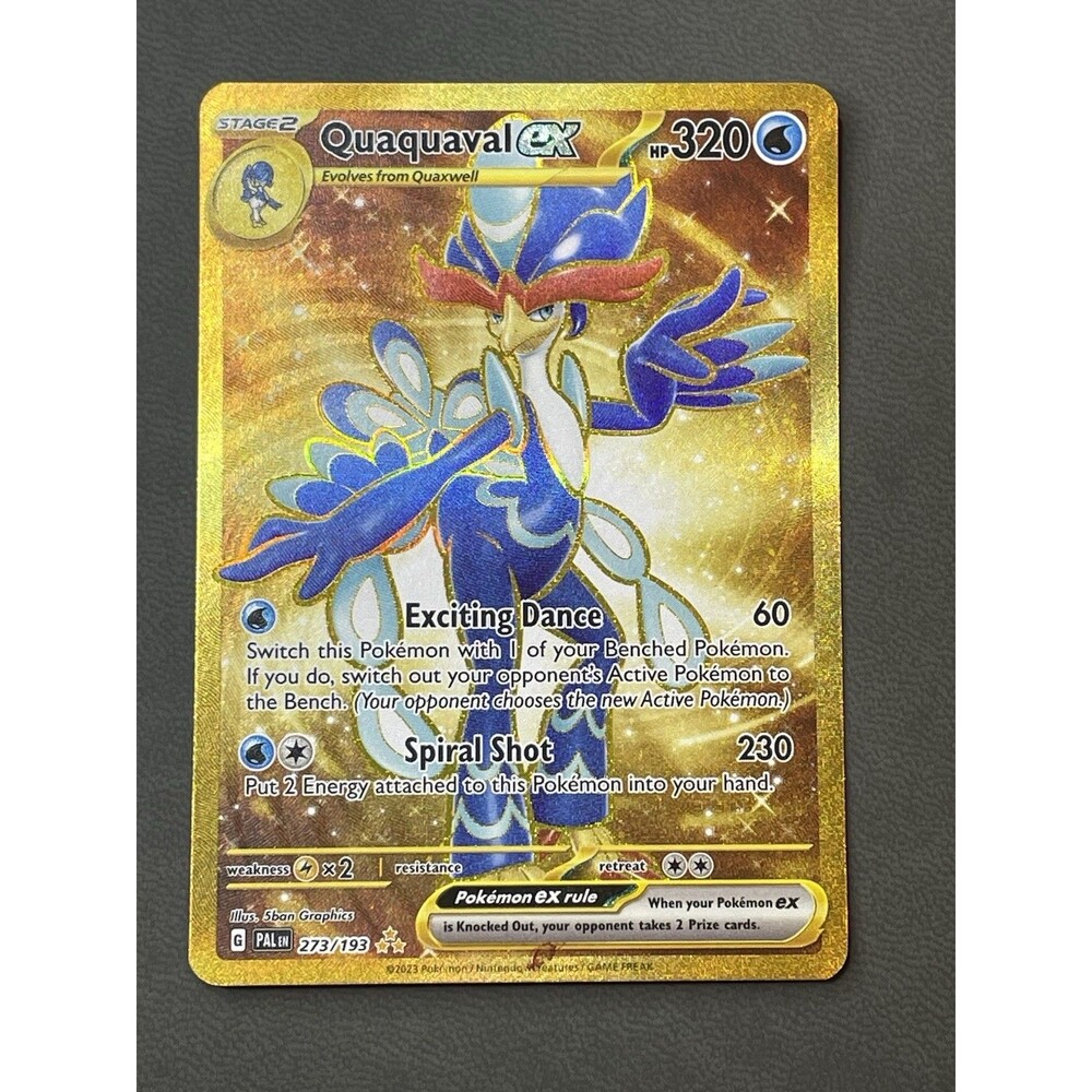 Pokemon Holo Full Art Gold Quaquaval EX 273/193 Paldea Evolved NM/M